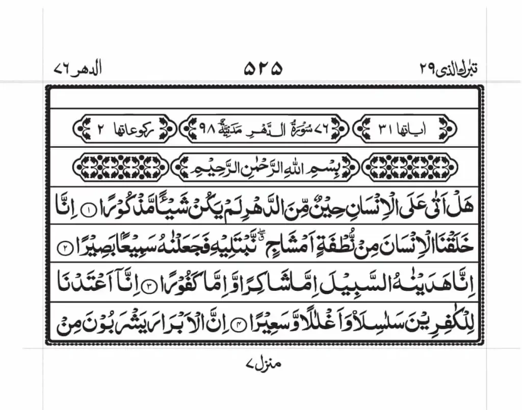 Surah Dahr PDF Read Online 1