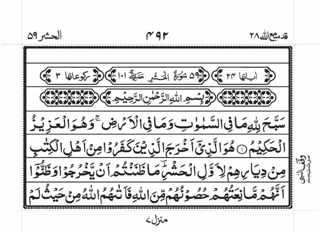 Surah Hashr PDF Read Online 1