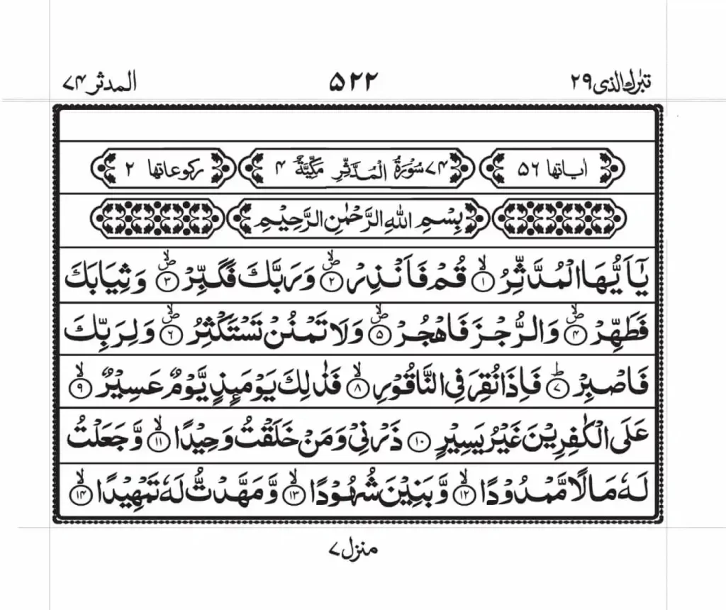 Surah Mudassir Read Online 1