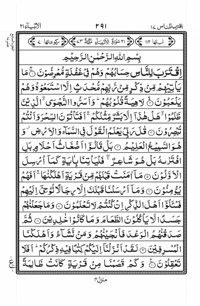 Surah Anbiya Read Online 1