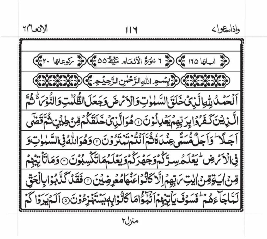 Surah Anam Read Online 1