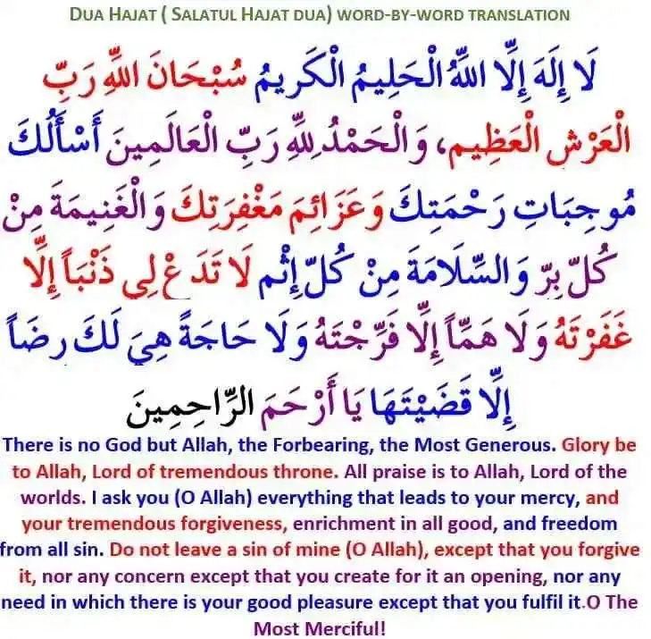 Dua e hajat with english translation