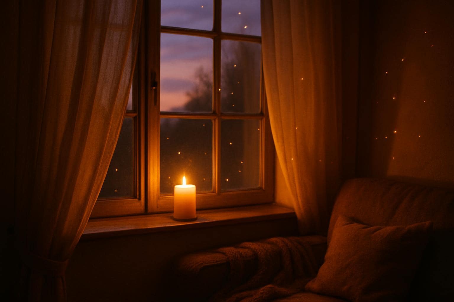 A warm, glowing home interior symbolizing balance and nurturing energy of angel number 69