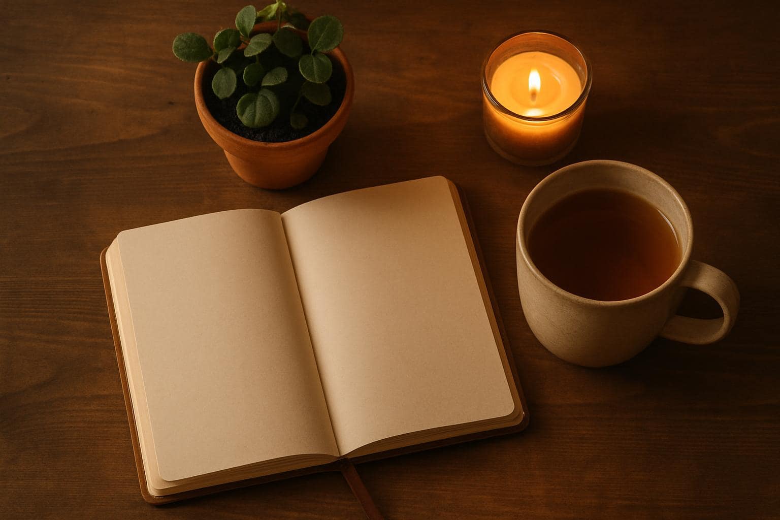 Cozy journaling scene symbolizing reflection on career and financial alignment