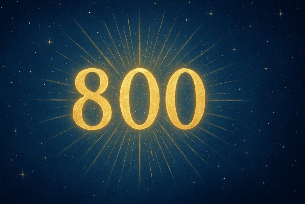angel_number_800_gold_rays_on_blue_sky