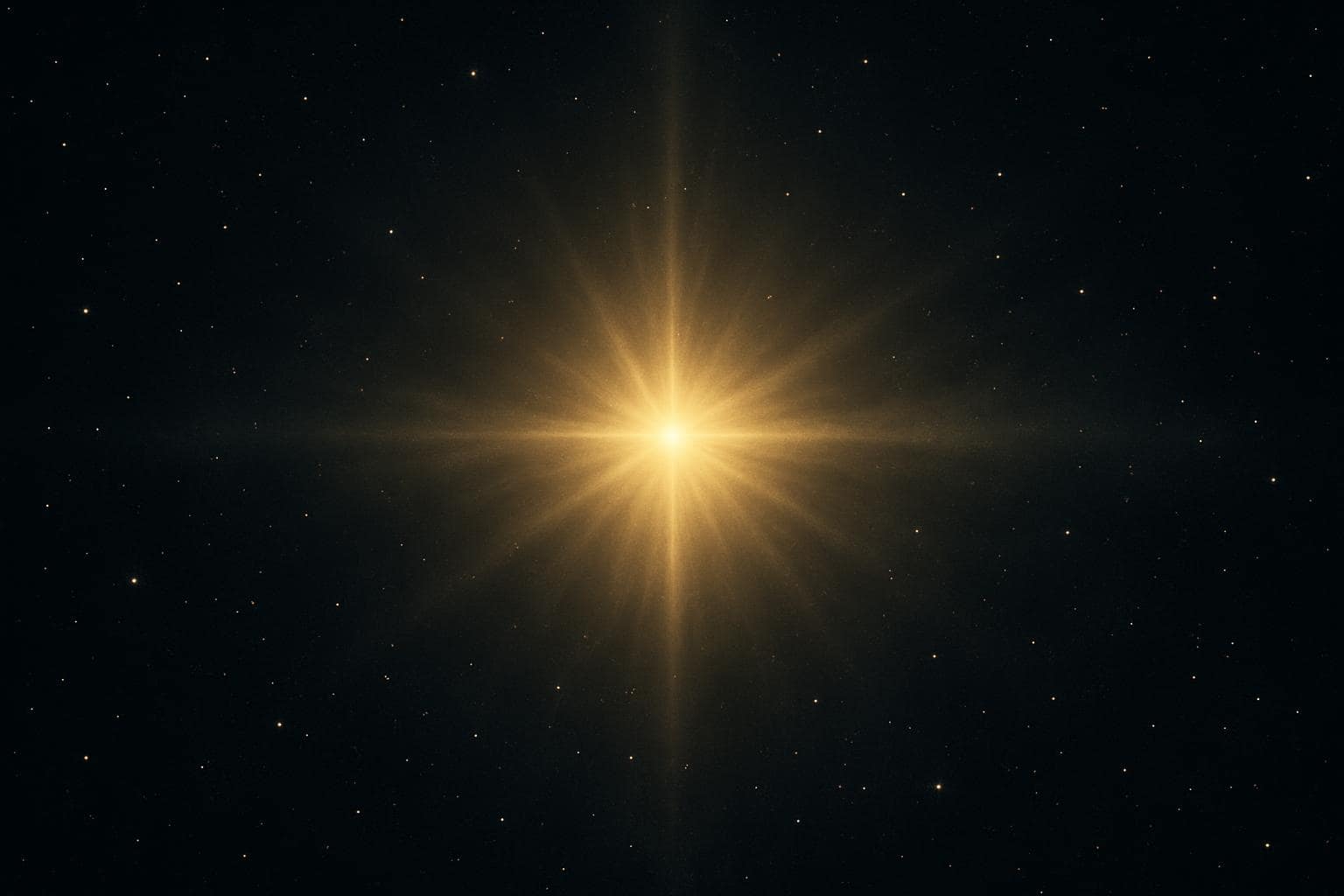 A single glowing light in a starry sky representing spiritual unity and the number one