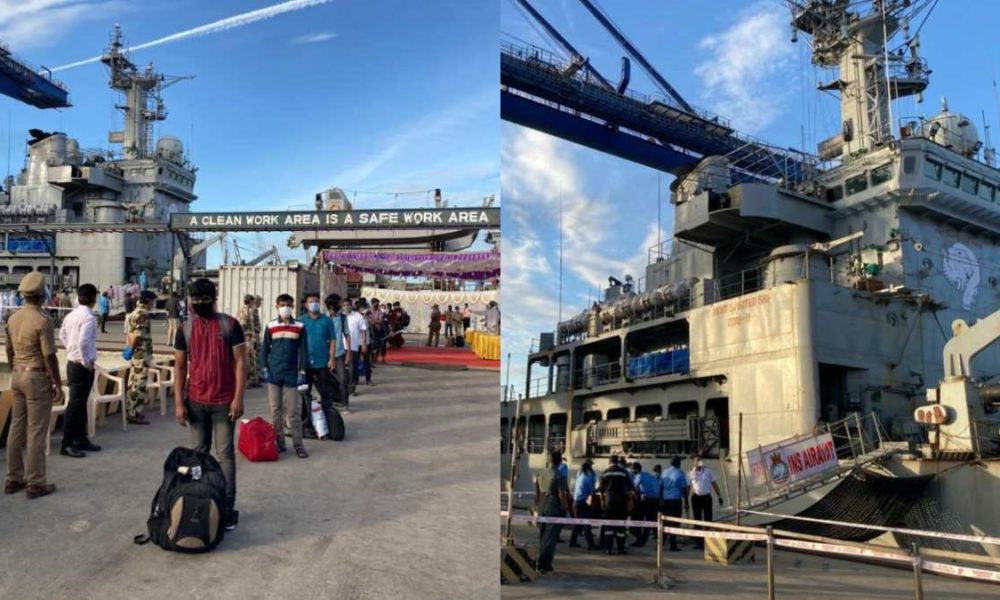 INS AIRAVAT BRINGS BACK 198 CITIZENS FROM MALDIVES