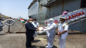 INS Jalashwa embarks Indians at Bandar Abbas in Iran