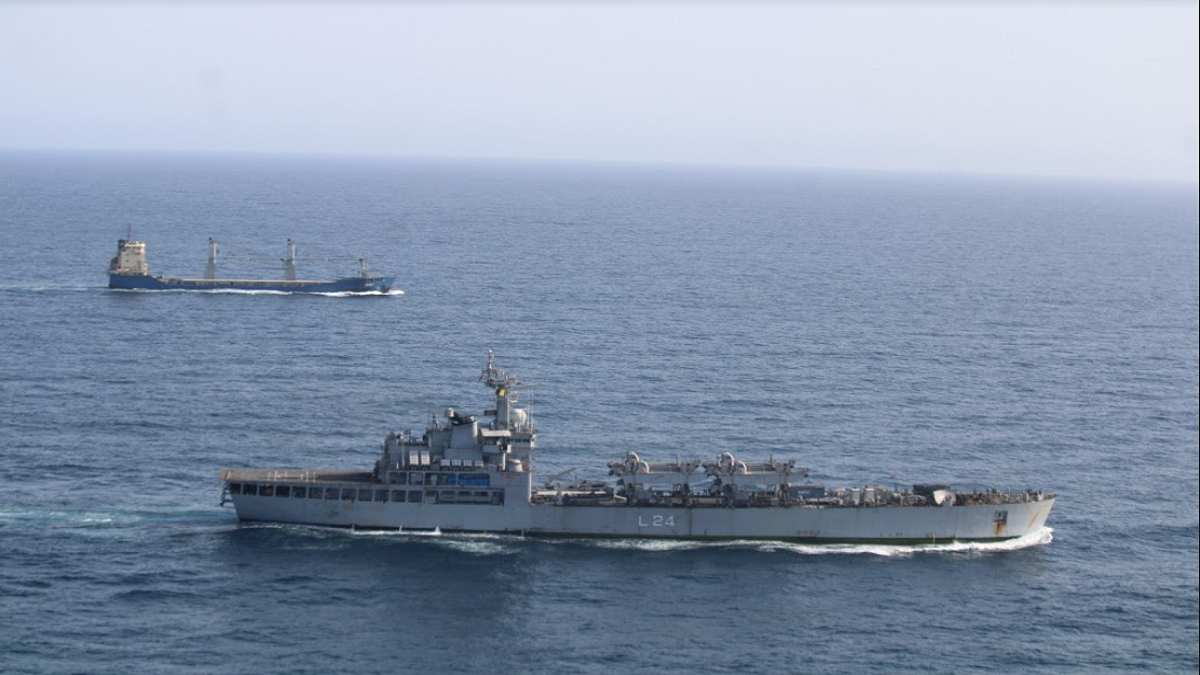 INS Airavat escorts ship for world food programme