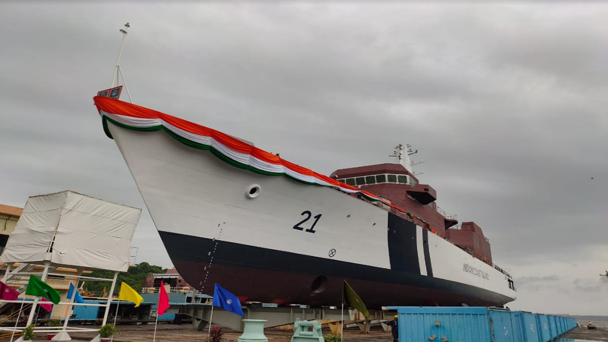 Indian Coast Guard’s Offshore Patrol Vessel ‘Sarthak’ launched