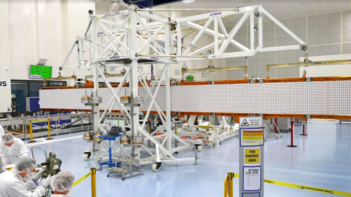 Sentinel-1C radar antenna spreads its wings for the first time