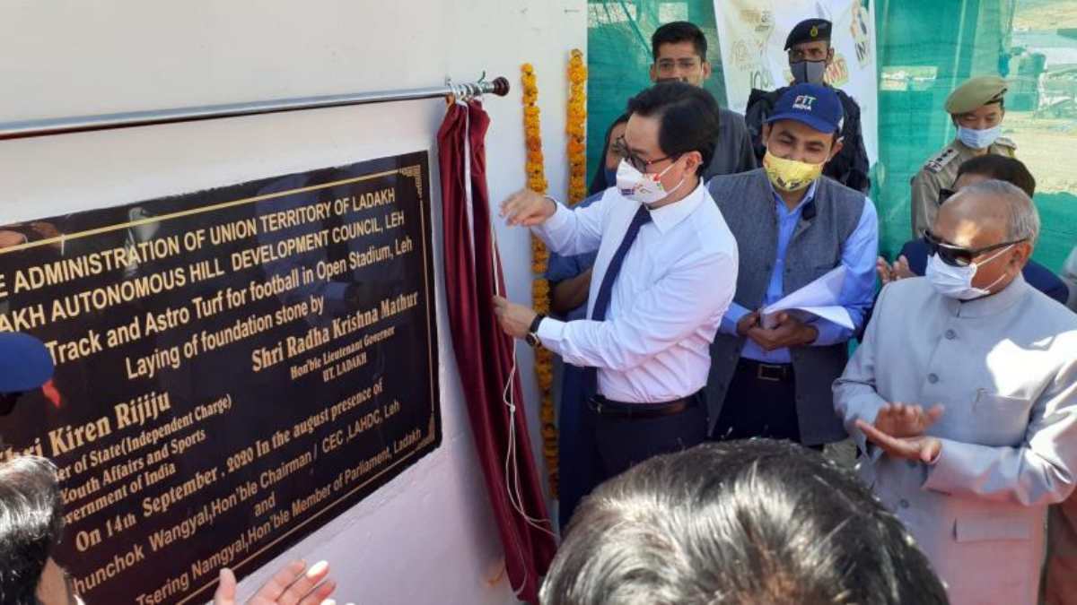 Rijiju lays foundation stones for sports facilities in Ladakh