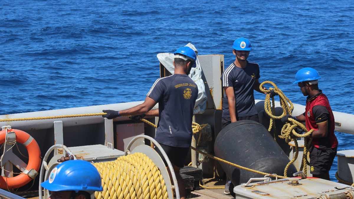 INS Nireekshak joins seach and salvage operations for sunken Mauritian tug