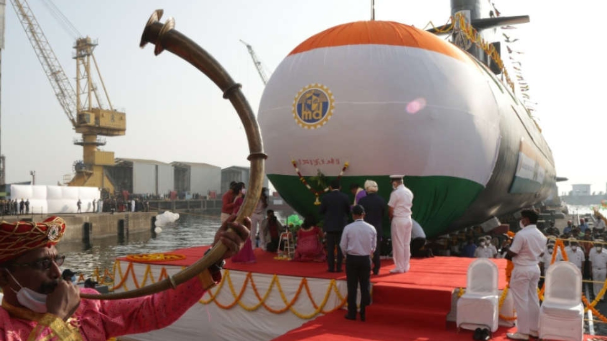 5TH SCORPENE SUBMARINE YARD 11879 LAUNCHED AT MAZAGON DOCKS