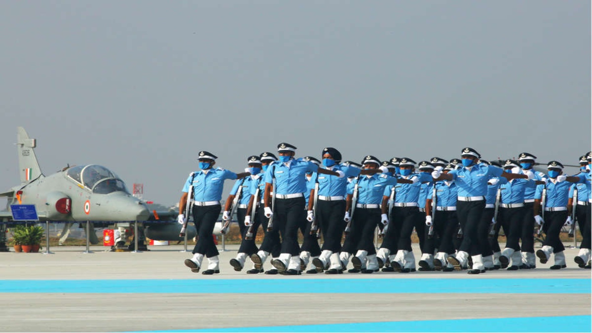 RAJNATH SINGH REVIEWS PASSING OUT PARADE AT AIR FORCE ACADEMY