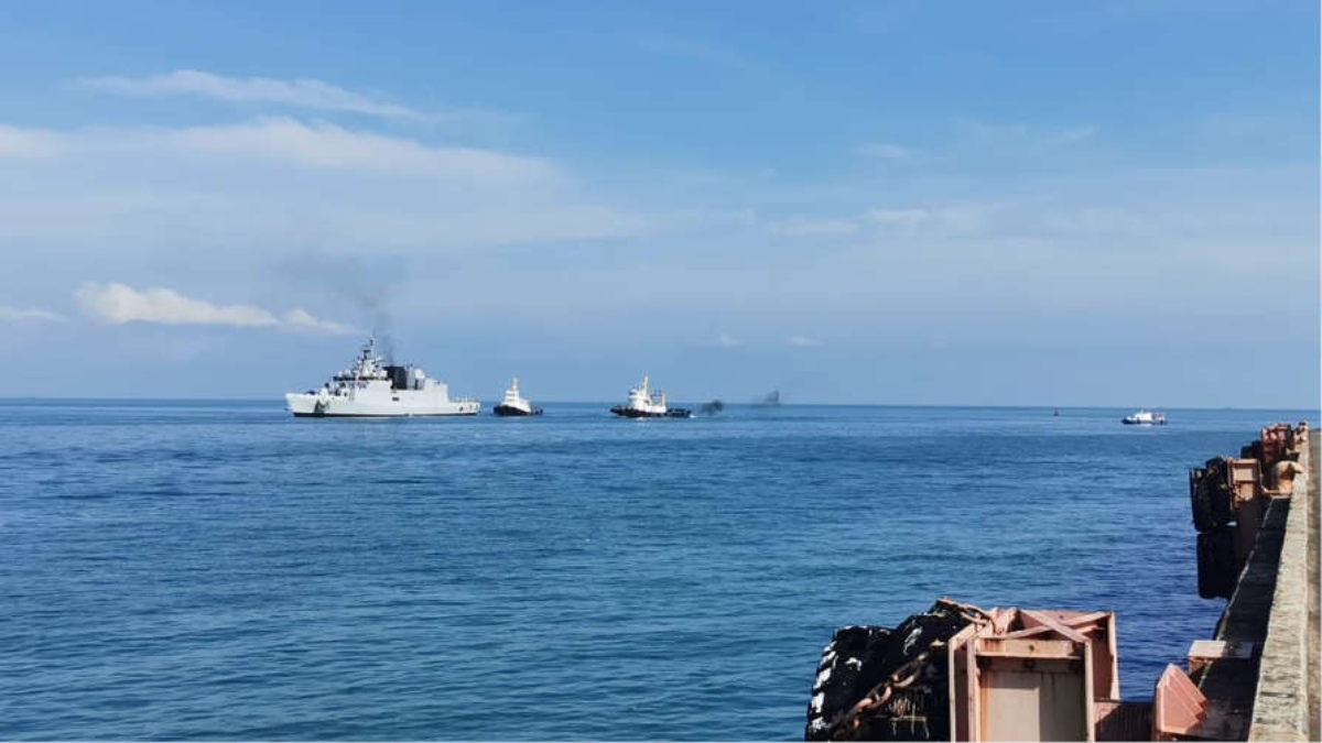 INS KILTAN ARRIVES AT SIHANOUKVILLE, CAMBODIA