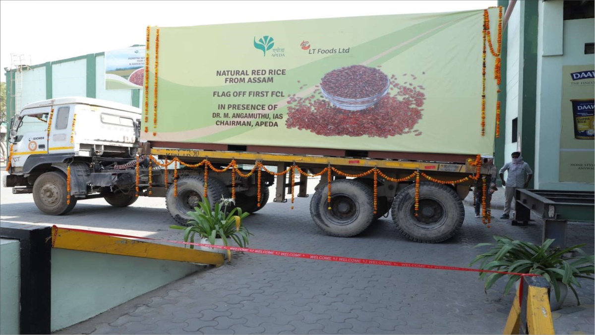 FIRST EXPORT CONSIGNMENTS OF ‘RED RICE’ FROM ASSAM TO UNITED STATES FLAGGED OFF