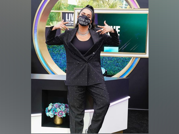 Lilly Singh wears ‘I Stand With Farmers’ mask at 2021 Grammys