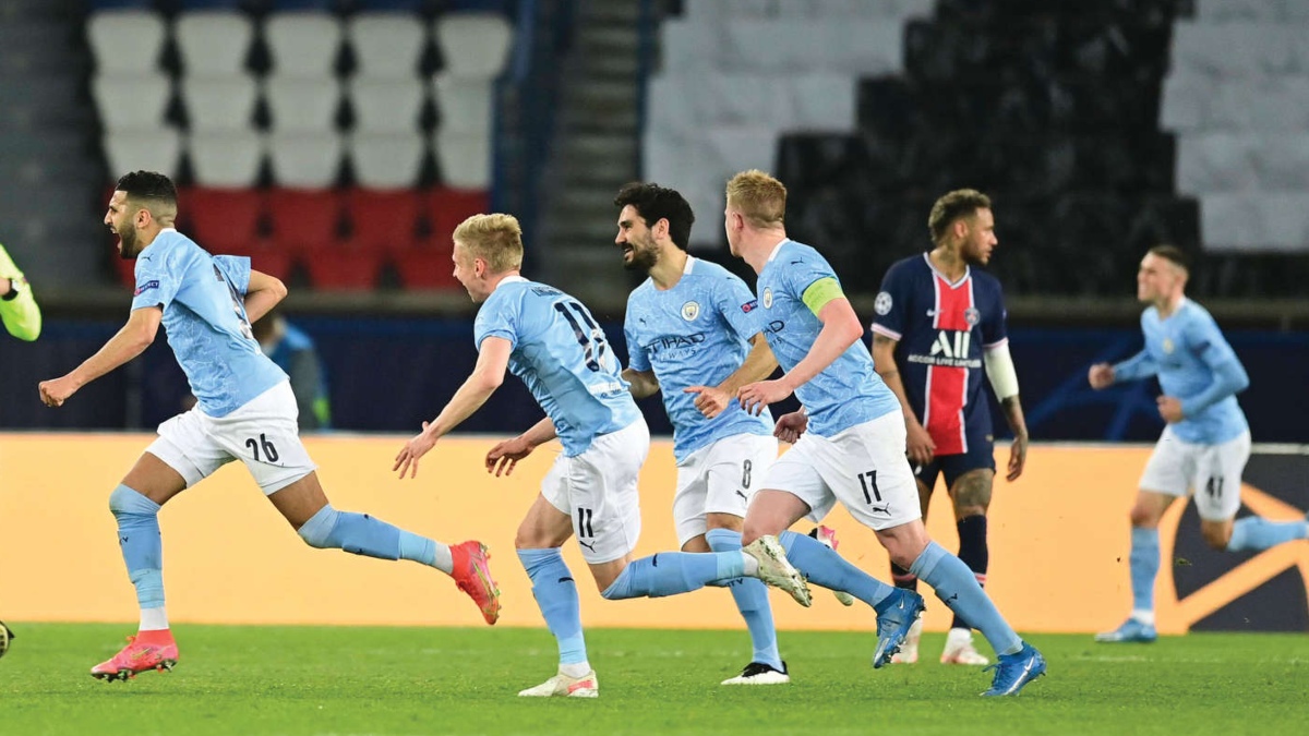 MAN CITY BEAT PSG 2-1 IN THE FIRST LEG SEMI FINAL