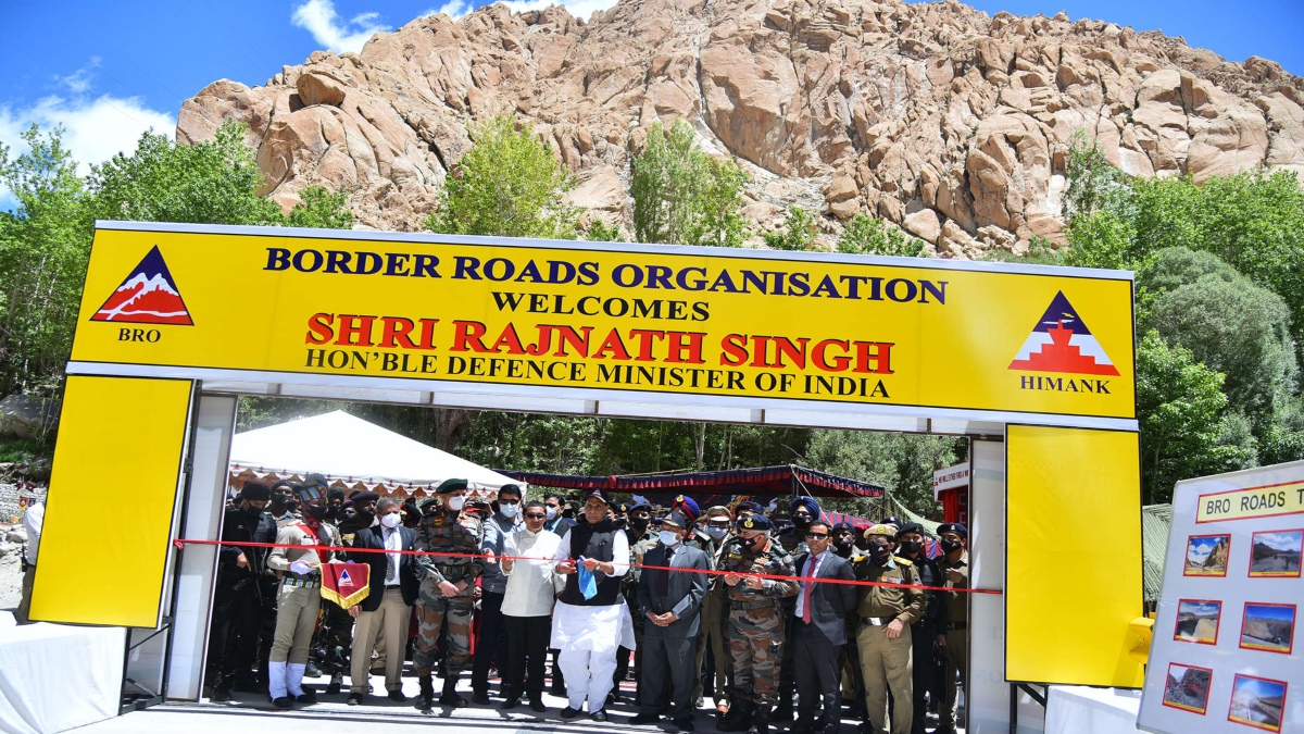 DEFENCE MINISTER IN LADAKH, INAUGURATES 63 BRIDGES BUILT BY BRO IN SIX STATES AND TWO UTS