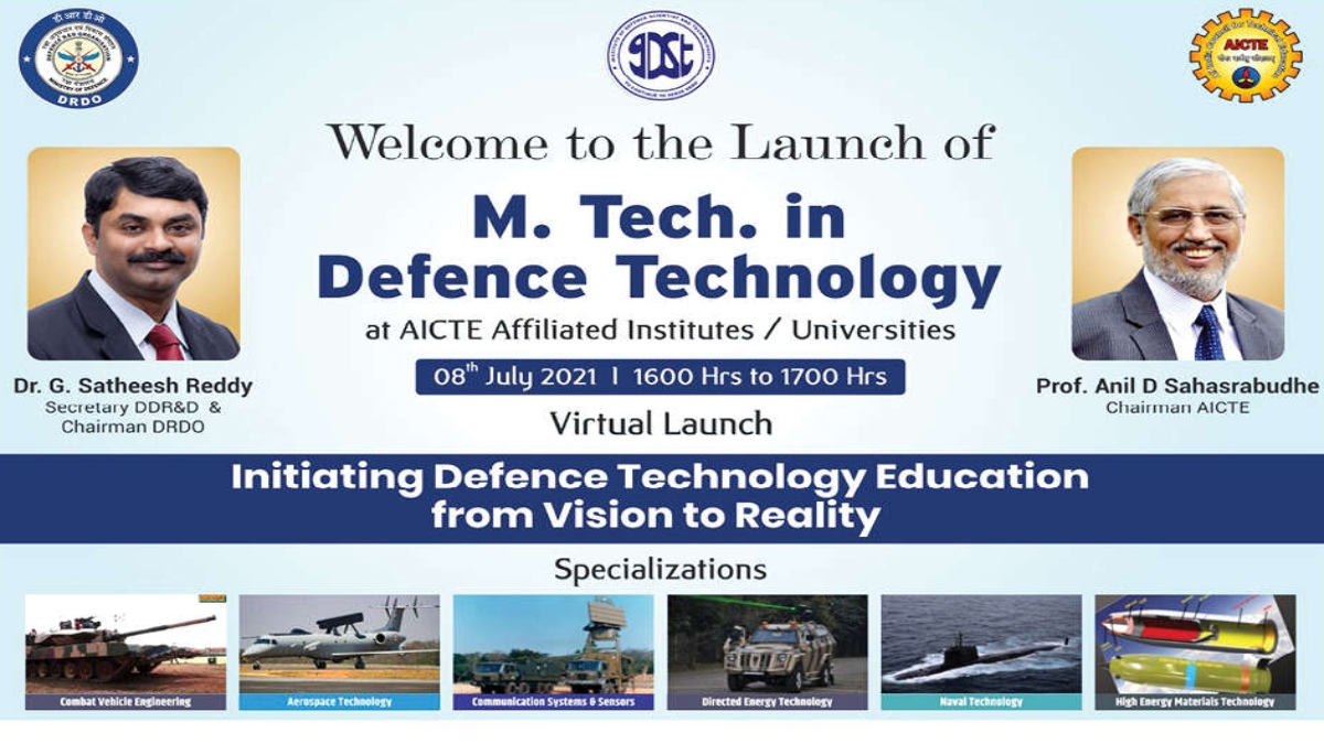 DRDO AND AICTE LAUNCH REGULAR M.TECH PROGRAMME IN DEFENCE TECHNOLOGY