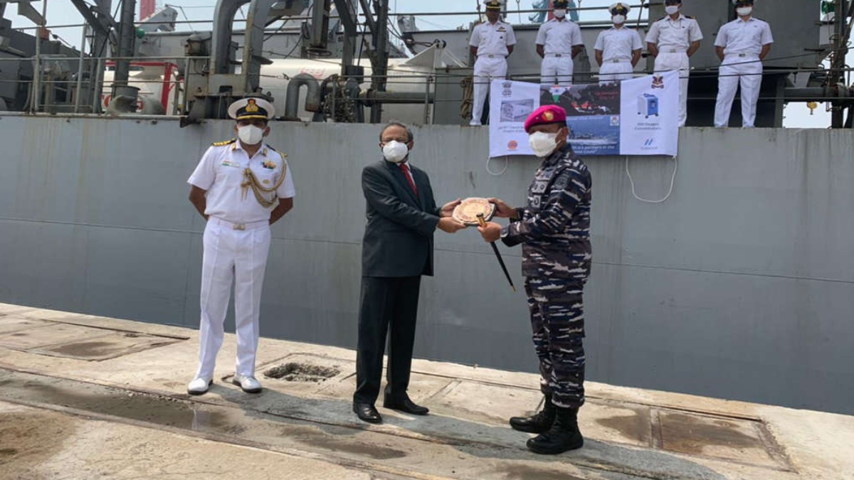 INS AIRAVAT REACHES JAKARTA WITH COVID RELIEF SUPPLIES FOR INDONESIA