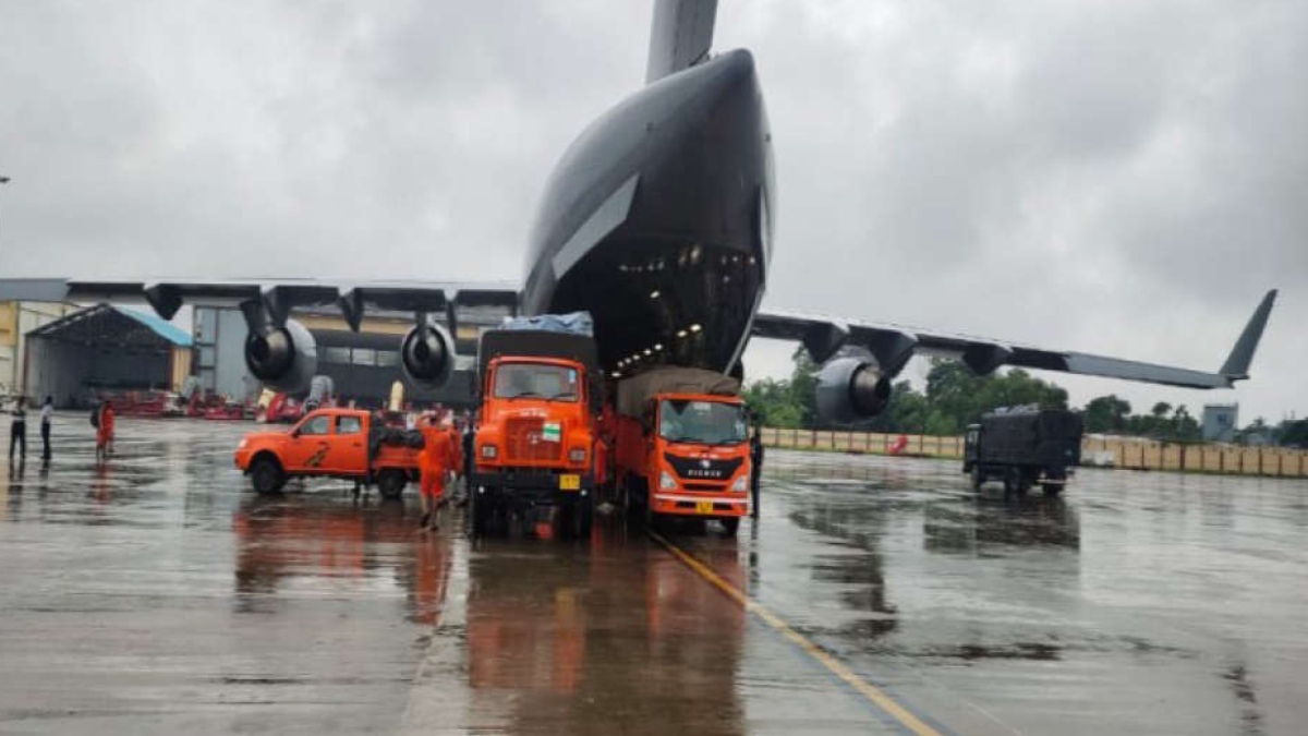 FLOOD RELIEF OPERATIONS BY THREE SERVICES IN MAHARASHTRA, KARNATAKA AND GOA