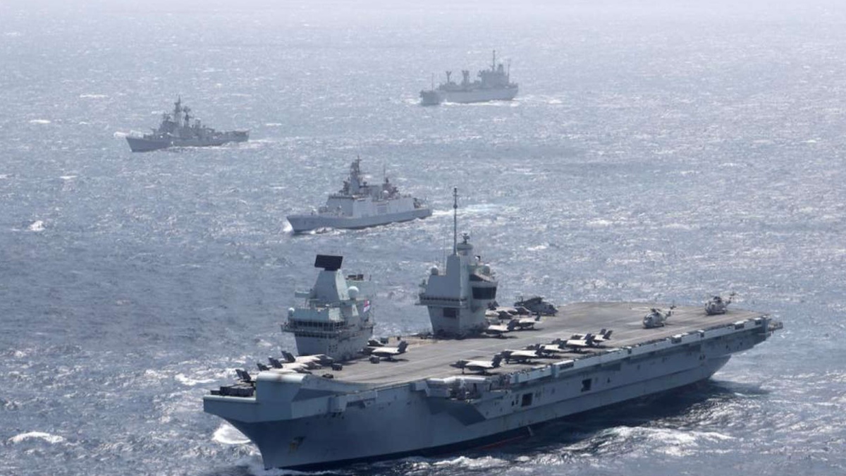 INDIAN NAVY EXERCISES WITH ROYAL NAVY CARRIER STRIKE GROUP