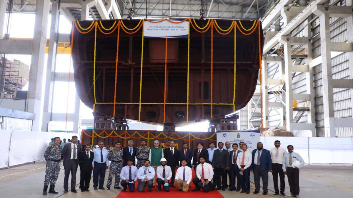 KEEL LAYING CEREMONY FOR 1ST WARSHIP OF ASW SWC PROJECT AND 3RD WARSHIP OF SVL PROJECT ORGANISED