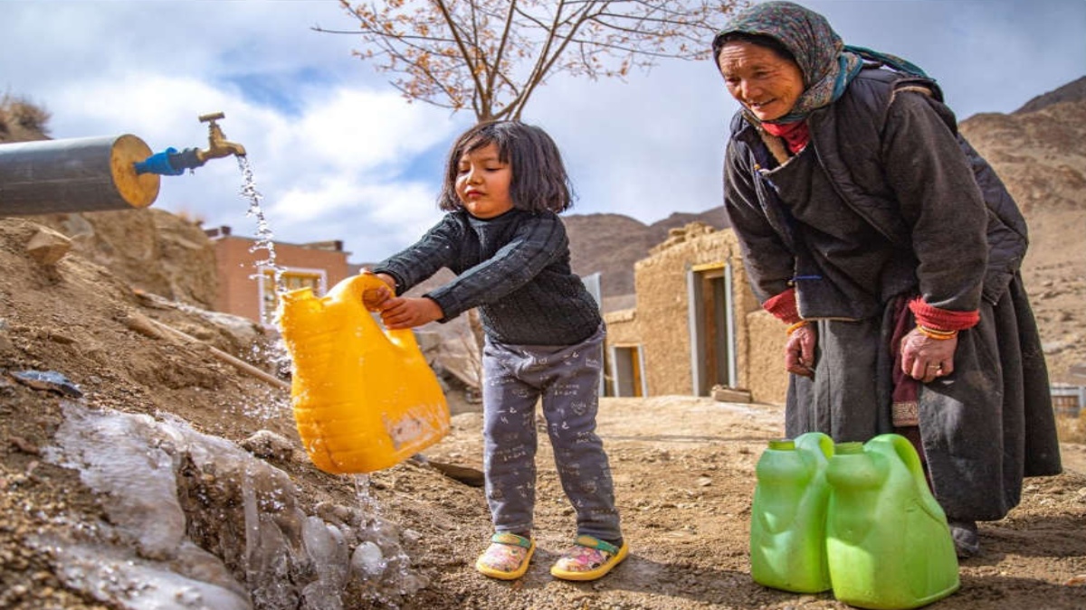 Amid freezing temperatures, air sorties managing Jal Jeevan Mission in remote villages of Leh