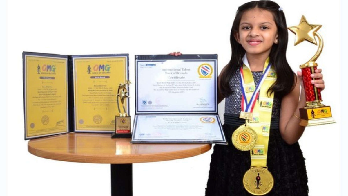 7-YEAR-OLD INDIAN CREATES TWO WORLD RECORDS IN ONE ATTEMPT