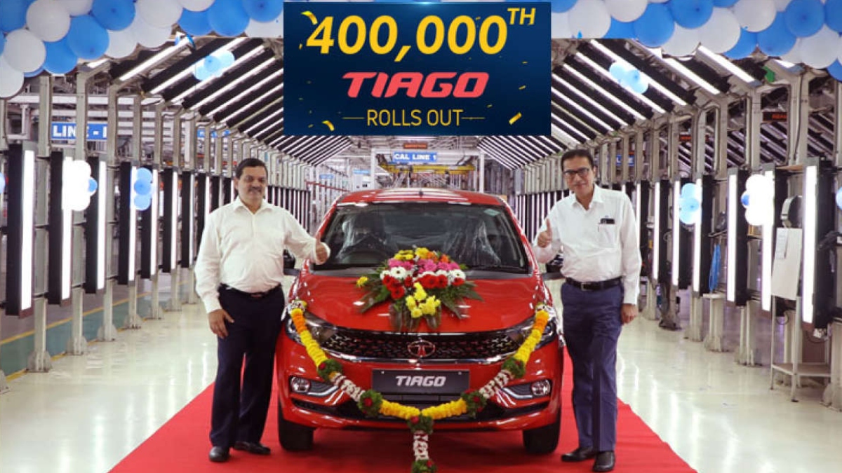 TATA MOTORS ROLLS OUT 400,000TH TIAGO FROM ITS SANAND PLANT