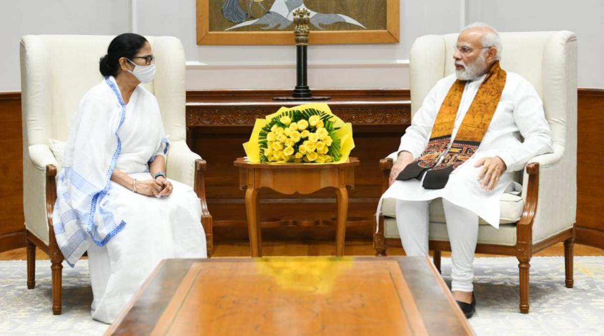 West Bengal CM Mamata Banerjee meets PM Narendra Modi at his residence