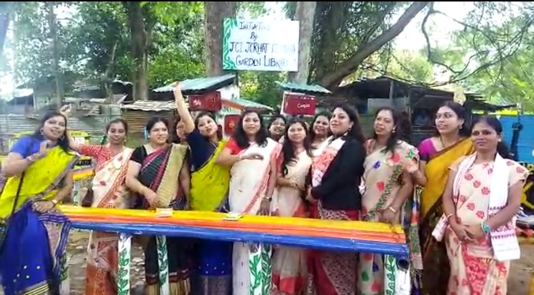 Assam: Women set up an open library under trees in Jorhat district