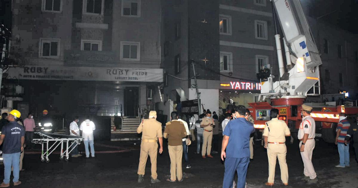 Fire breaks out last night in an e-bike showroom in Secunderabad