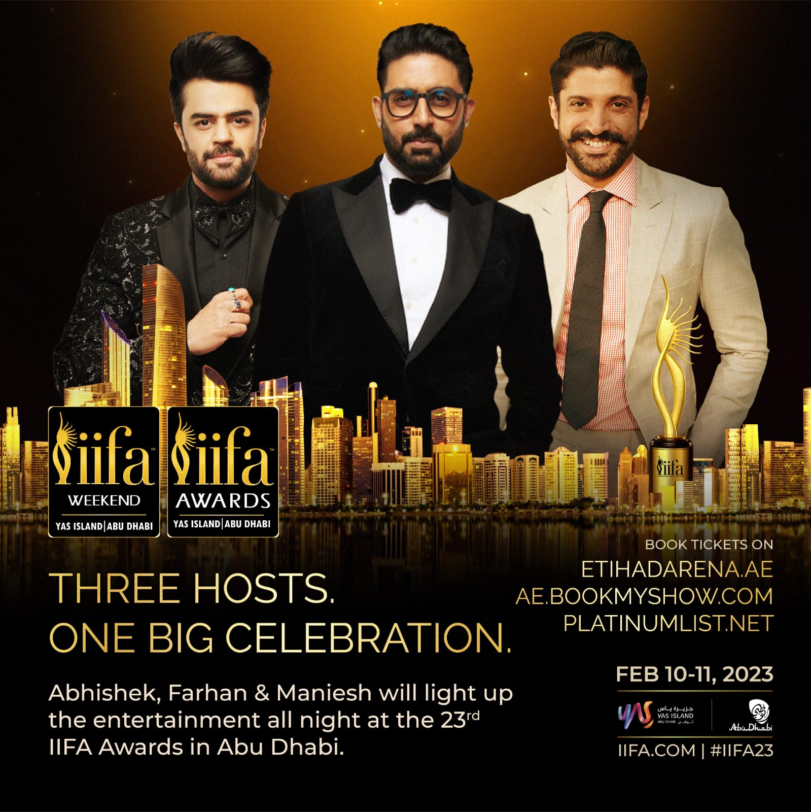 ABHISHEK BACHCHAN, FARHAN AKHTAR, AND MANIESH PAUL TO HOST IIFA WEEKEND AND AWARDS 2023