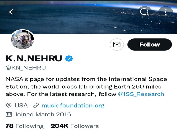 Tamil Nadu minister KN Nehru’s Twitter account hacked