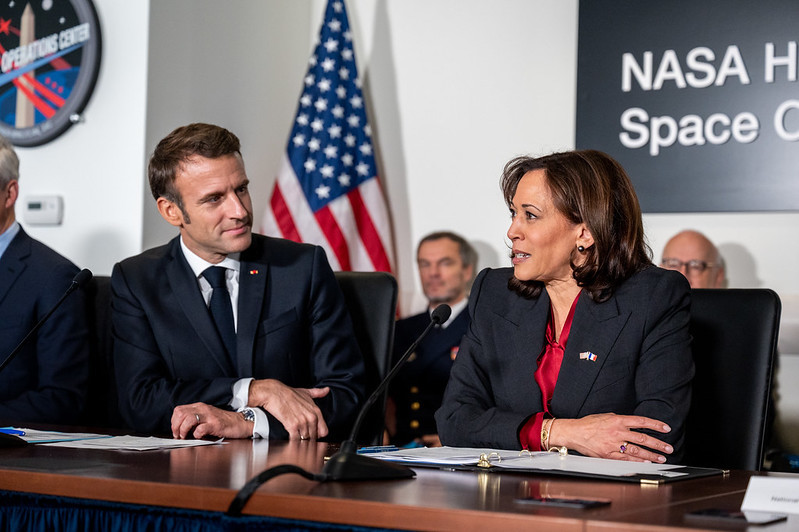 ON U.S. tour, Macron meets Kamala Harris at NASA headquarters