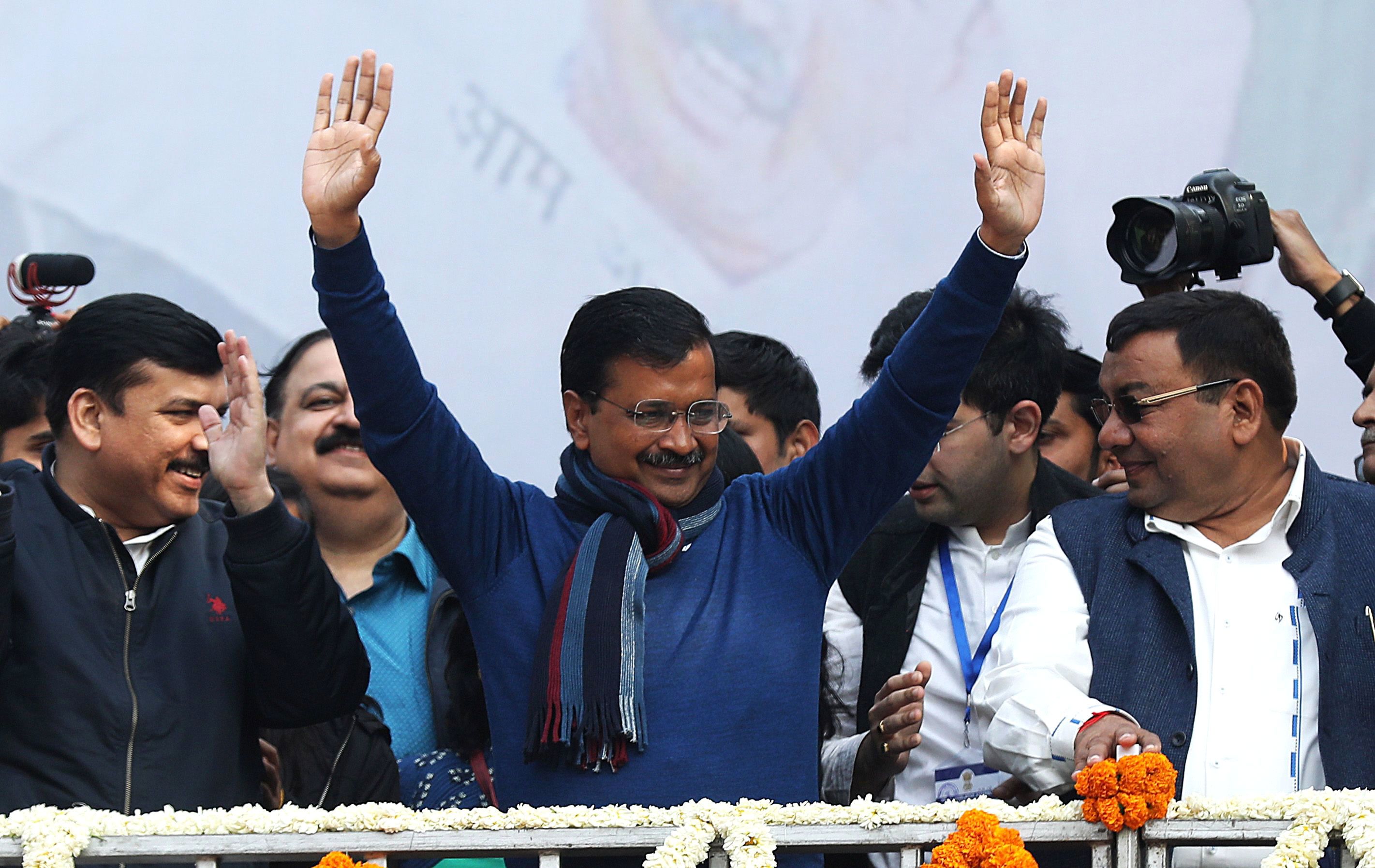 Kejriwal seeks PM’s ‘blessings’ following landslide victory, says “love you Delhi”