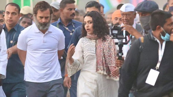 Actor Swara Bhaskar joins Rahul Gandhi’s Bharat Jodo Yatra in Ujjain