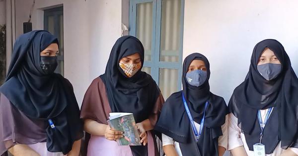 Students wearing Burqa