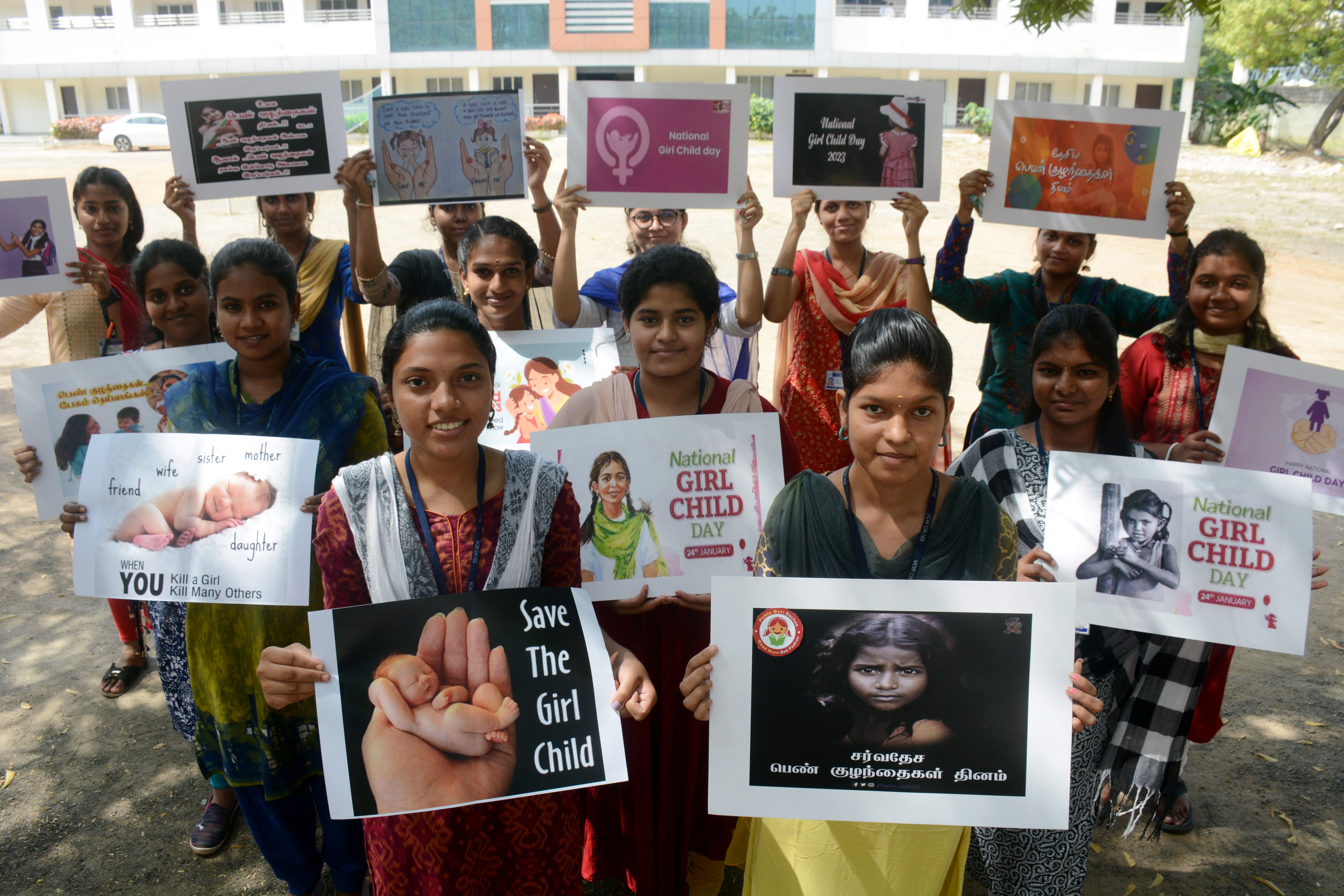 National Girl Child Day: Students from Valliammal College for Women