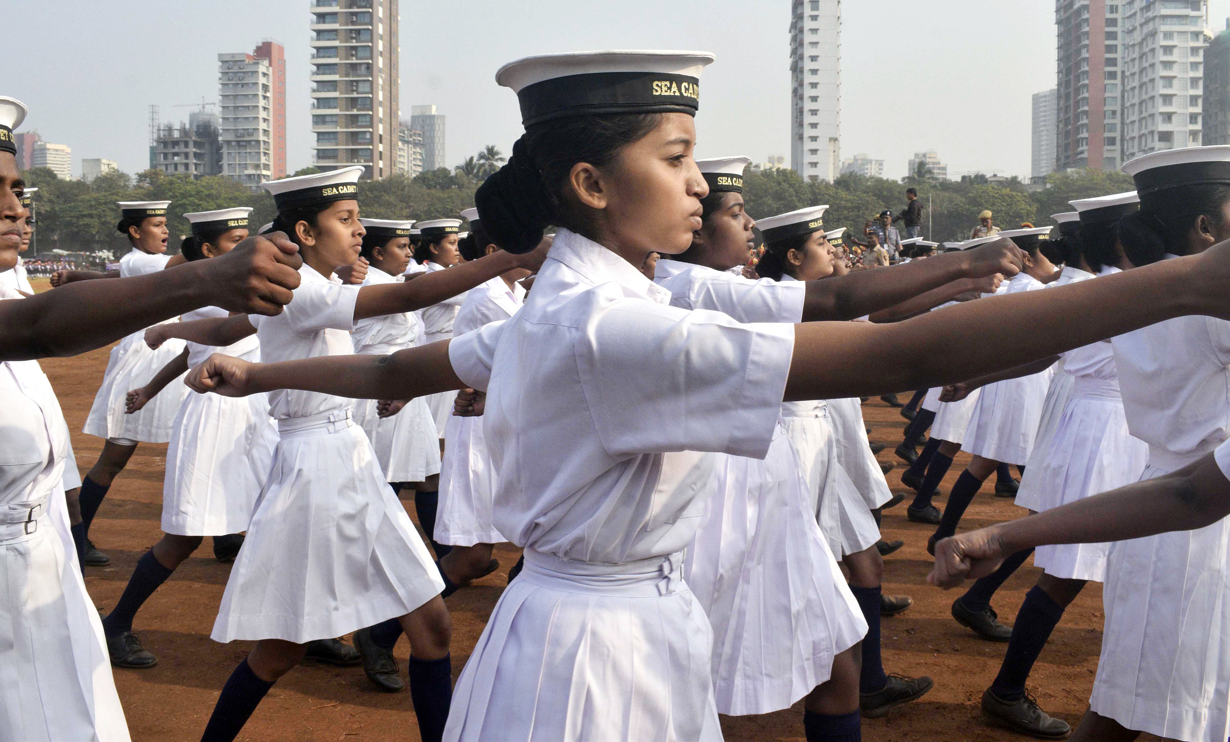 Republic Day Parade: Students take part in the full dress rehearsal