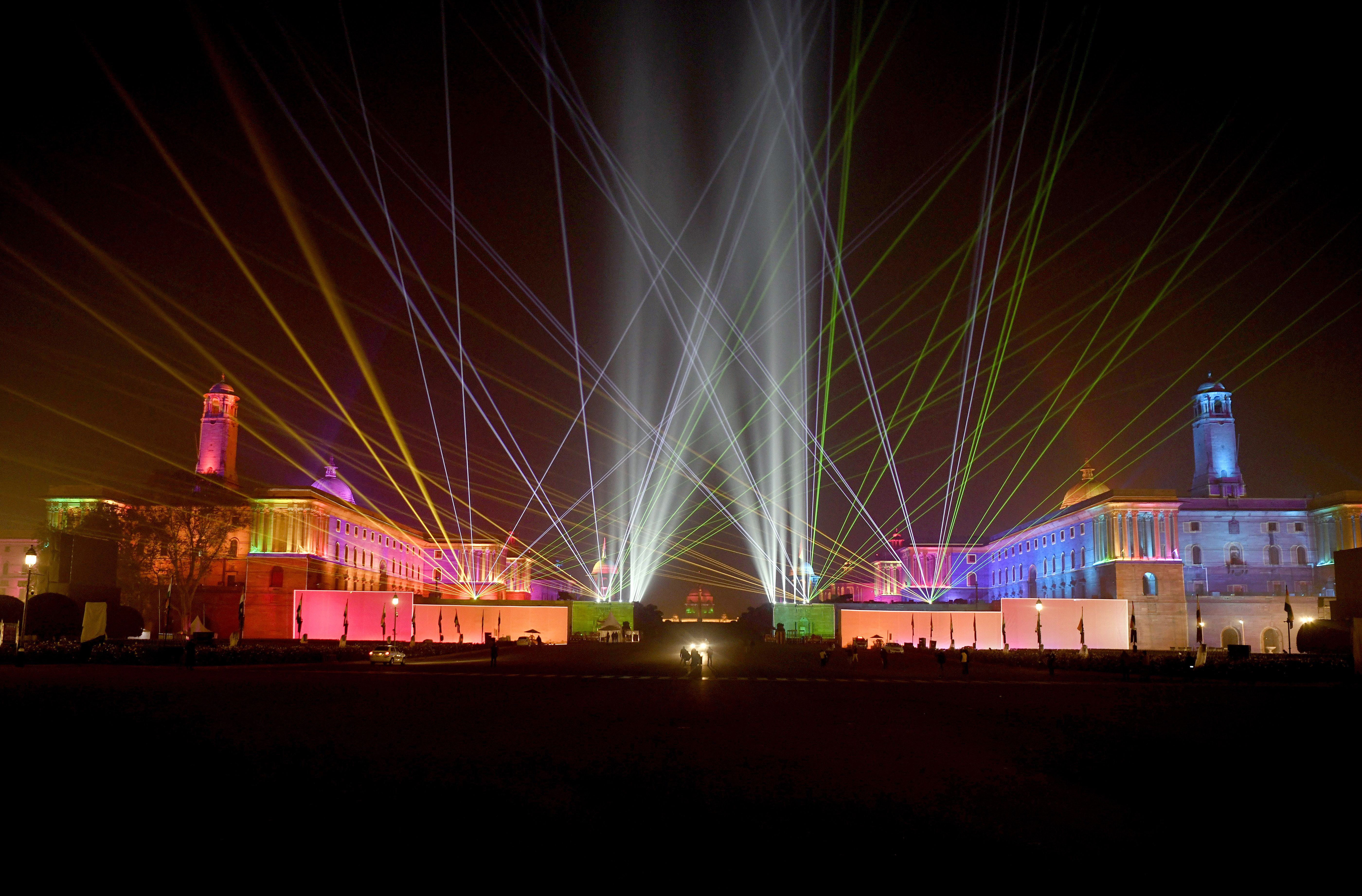 74th Republic Day: Laser show on display