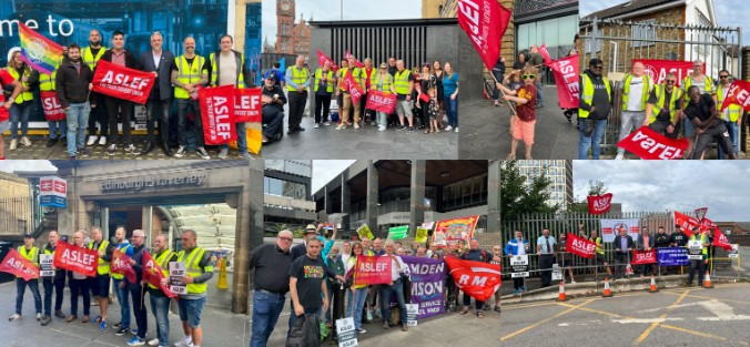 ASLEF members on Picket line