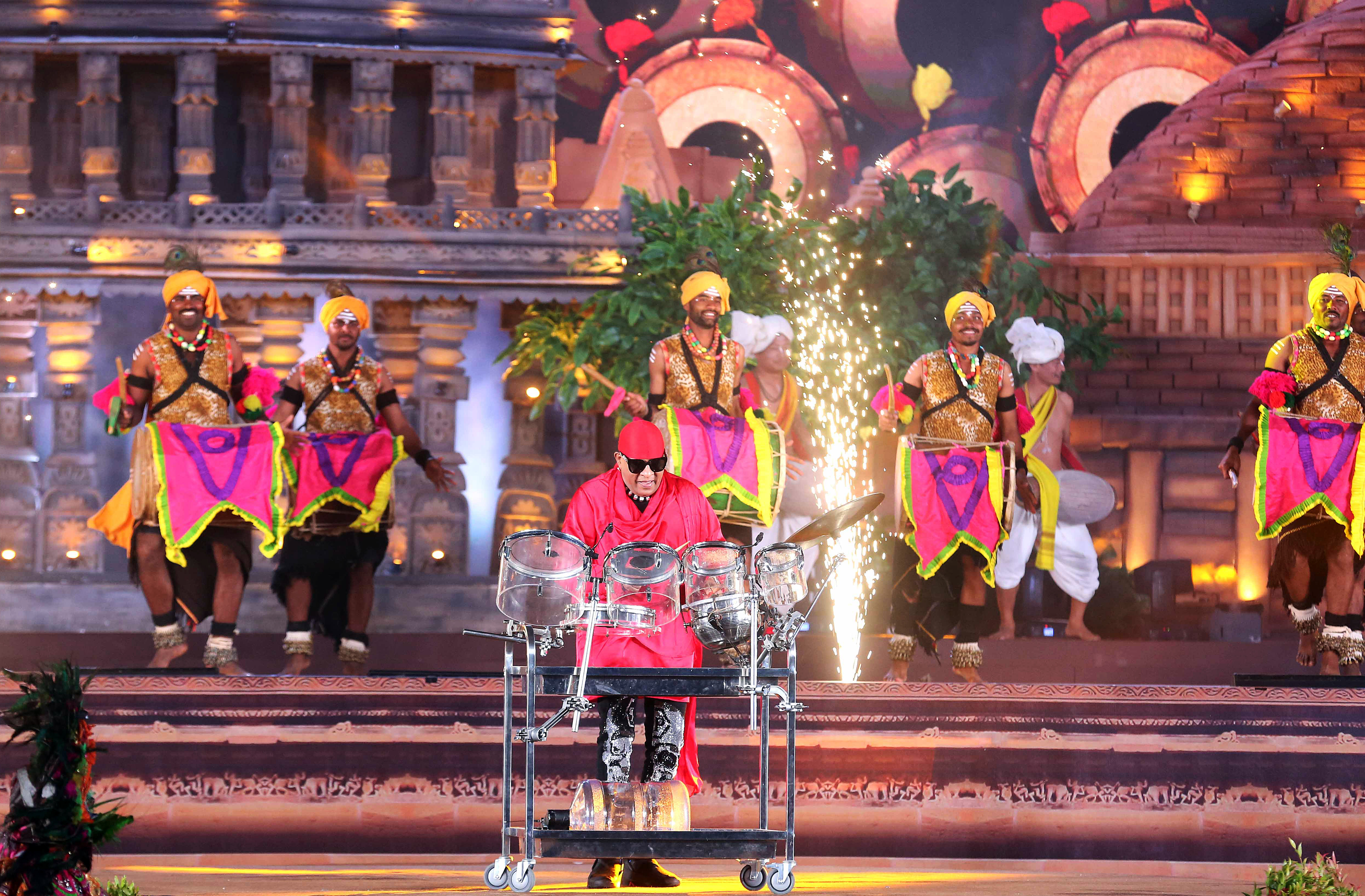 Khelo India Youth Games:  Noted drummer and percussionist Sivamani performs at the opening ceremony