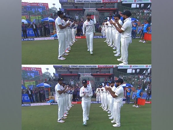 Pujara receives Guard of Honour on his 100th Test match