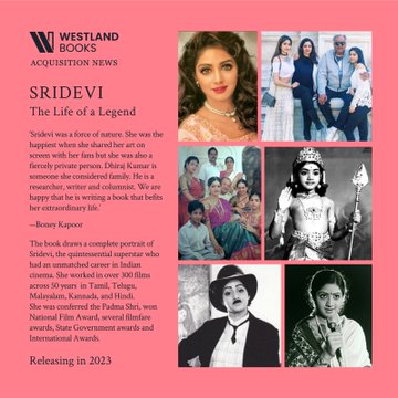 Sridevi: The Life of a Legend to be on the shelves soon