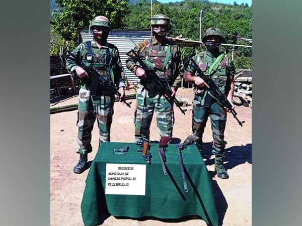 Assam Rifles recover weapons from temporary hut from remote mizoram