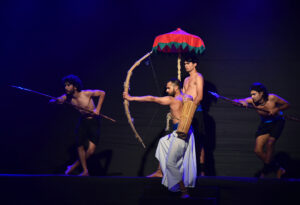 Artists enact a play, ‘Bhumi,” during the International Theatre Festival